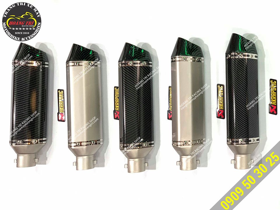 Cận cảnh 2 loại pô Akrapovic 2 nòng Version 2019