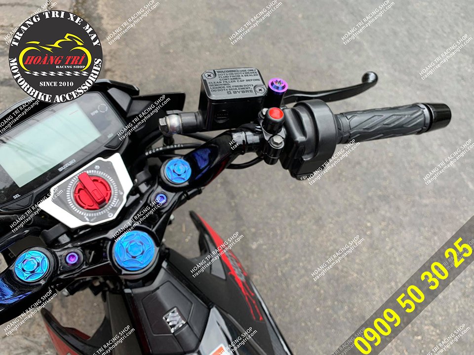 Satria headlight off switch is customized at a convenient location