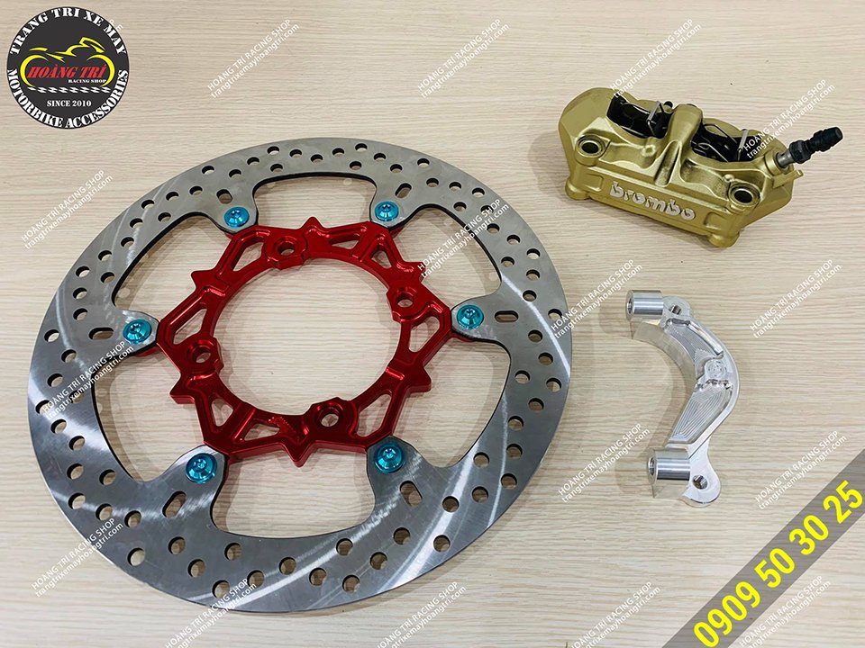 Combo 320mm aluminum cage Galfer plate, genuine Brembo BMW S1000R pig